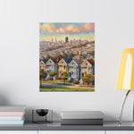 San Francisco Painted Row Houses Matte Poster — Vintage Cityscape Wall Art - AquilVision