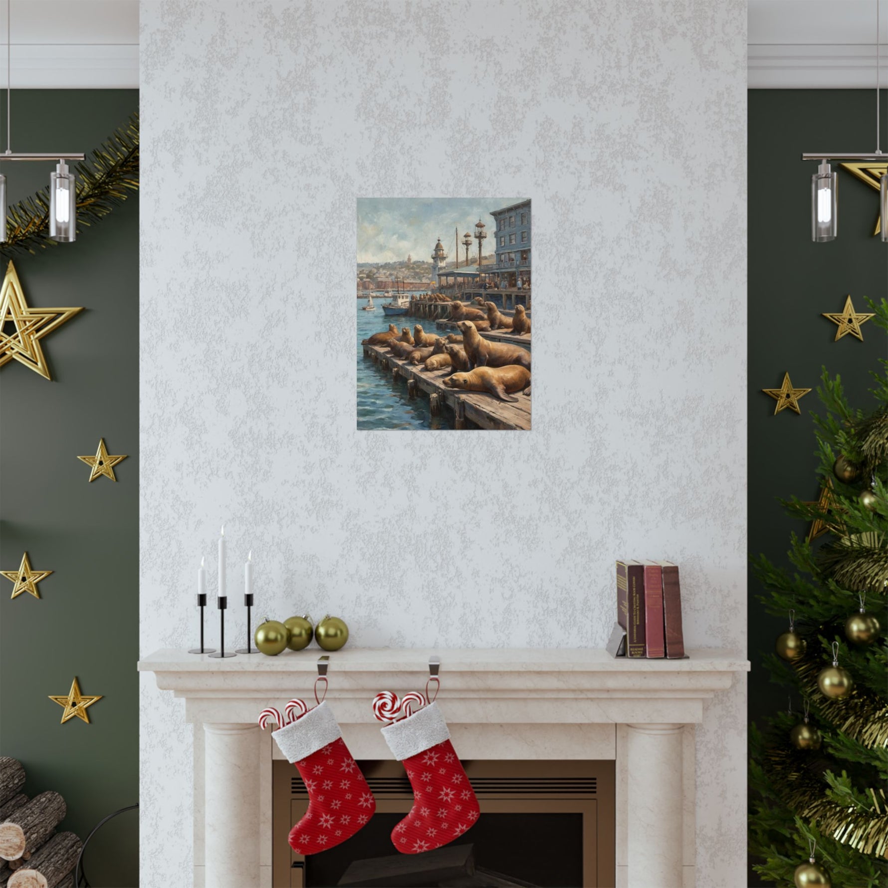 Sea Lion Harbor Matte Vertical Poster — Coastal Nautical Wall Art - AquilVision