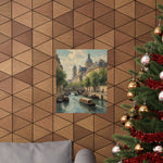 Paris Riverboat Matte Poster — Vintage European Cityscape Wall Art - AquilVision