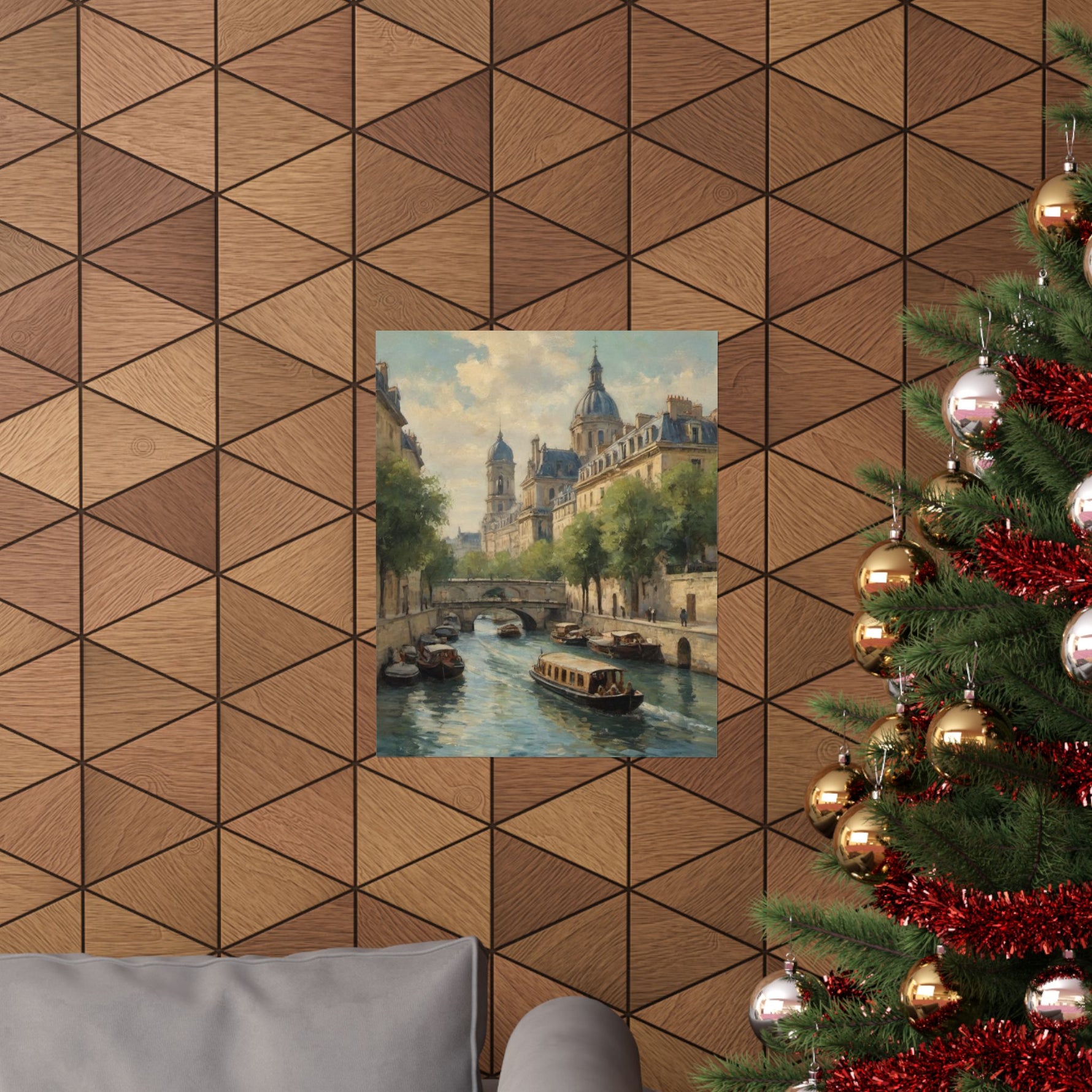Paris Riverboat Matte Poster — Vintage European Cityscape Wall Art - AquilVision