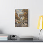 Paris Arc de Triomphe Canvas Wall Art — Autumn Street Scene - AquilVision