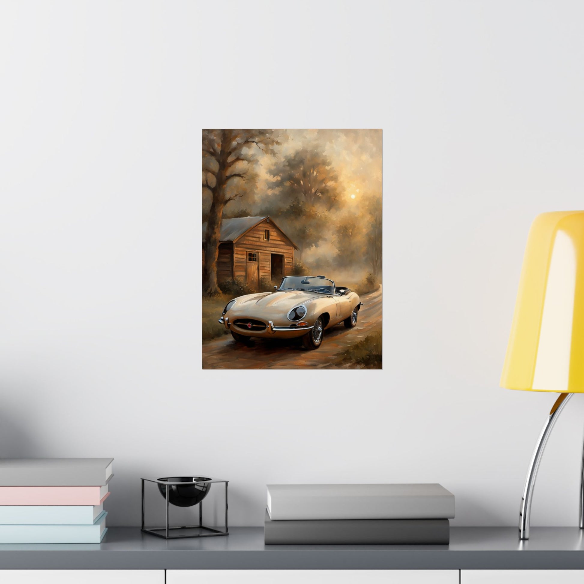 Vintage Car Art Poster, Matte Vertical Wall Decor, Retro Automotive Print, Gift for Car Lovers, Home Wall Art, Rustic Decor - AquilVision