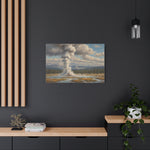 Geyser Landscape Canvas Print — Yellowstone Steam Eruption Wall Art - AquilVision