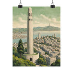 Coit Tower San Francisco Matte Poster — Vintage Cityscape Vertical Wall Art - AquilVision