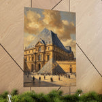 Louvre Pyramid Matte Vertical Poster — Vintage Paris Architecture Wall Art - AquilVision