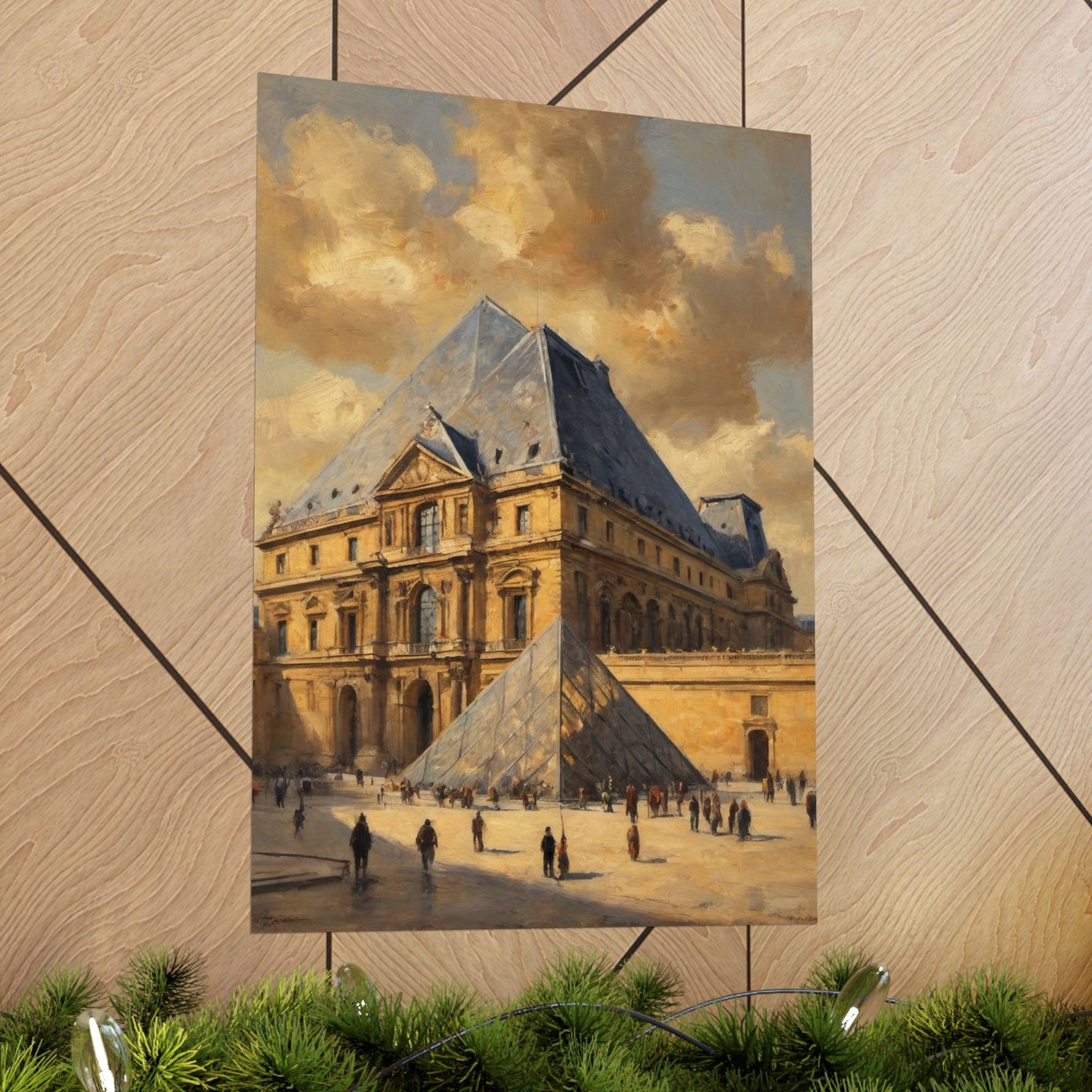 Louvre Pyramid Matte Vertical Poster — Vintage Paris Architecture Wall Art - AquilVision