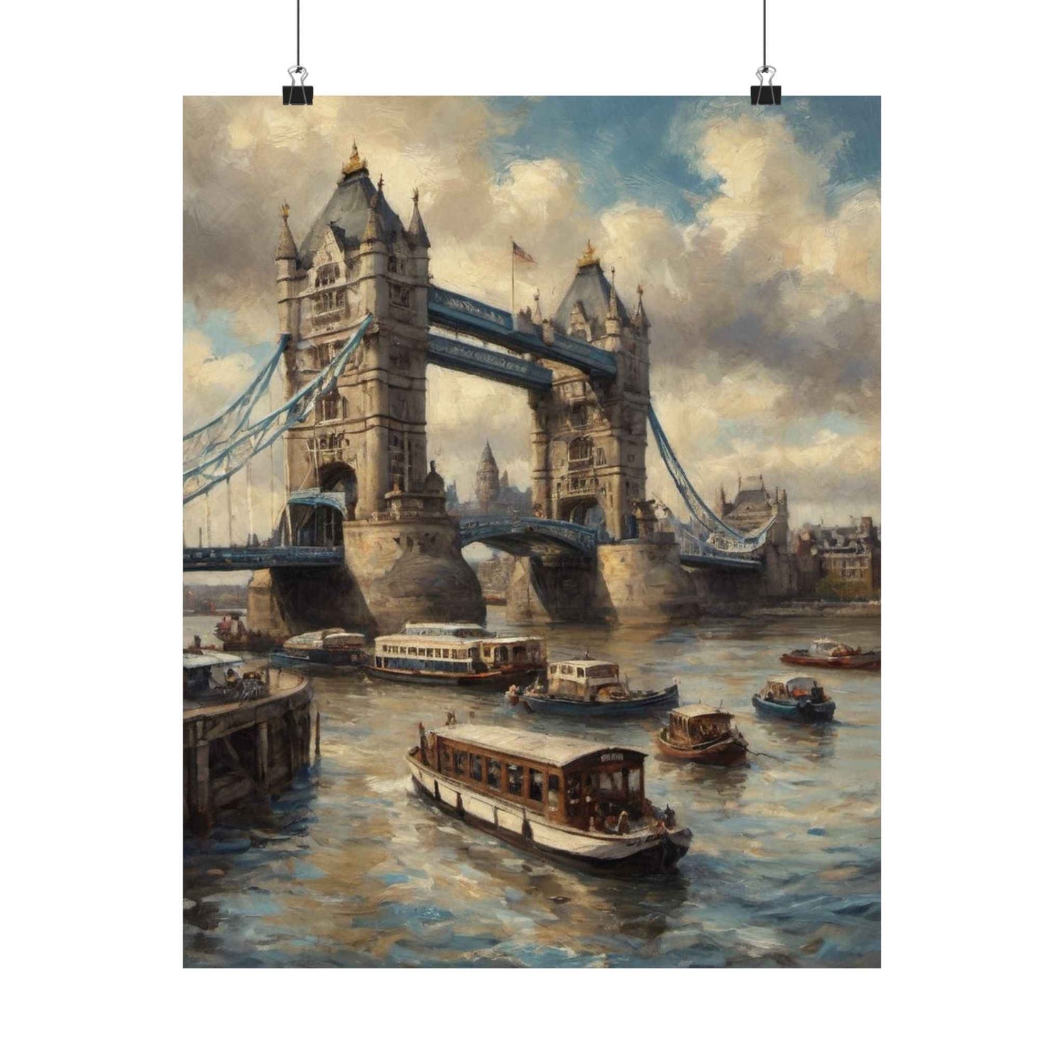 London Tower Bridge Vintage Matte Poster