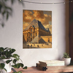 Louvre Pyramid Matte Vertical Poster — Vintage Paris Architecture Wall Art - AquilVision
