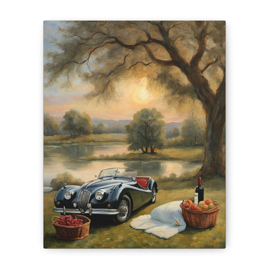Scenic Car Print, Vintage Wall Art, Perfect for Home Decor, Retro Art, Gift for Car Lovers, Nature Aesthetic