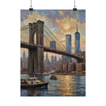 Brooklyn Bridge Sunset Matte Poster — New York City Skyline Wall Art