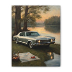 Vintage Muscle Car Picnic Canvas Wall Art