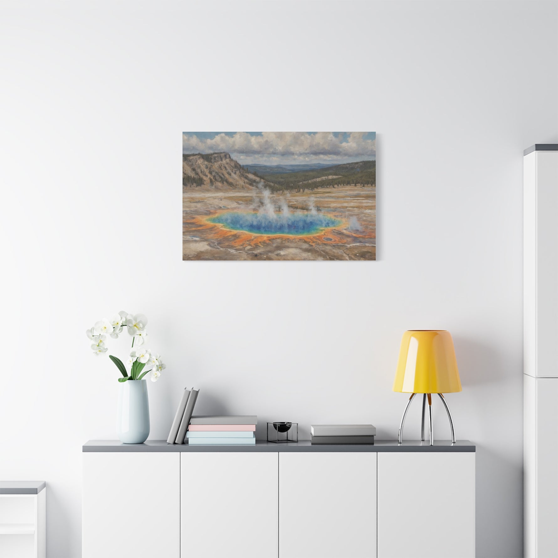 Yellowstone Grand Prismatic Hot Spring Canvas Print - AquilVision