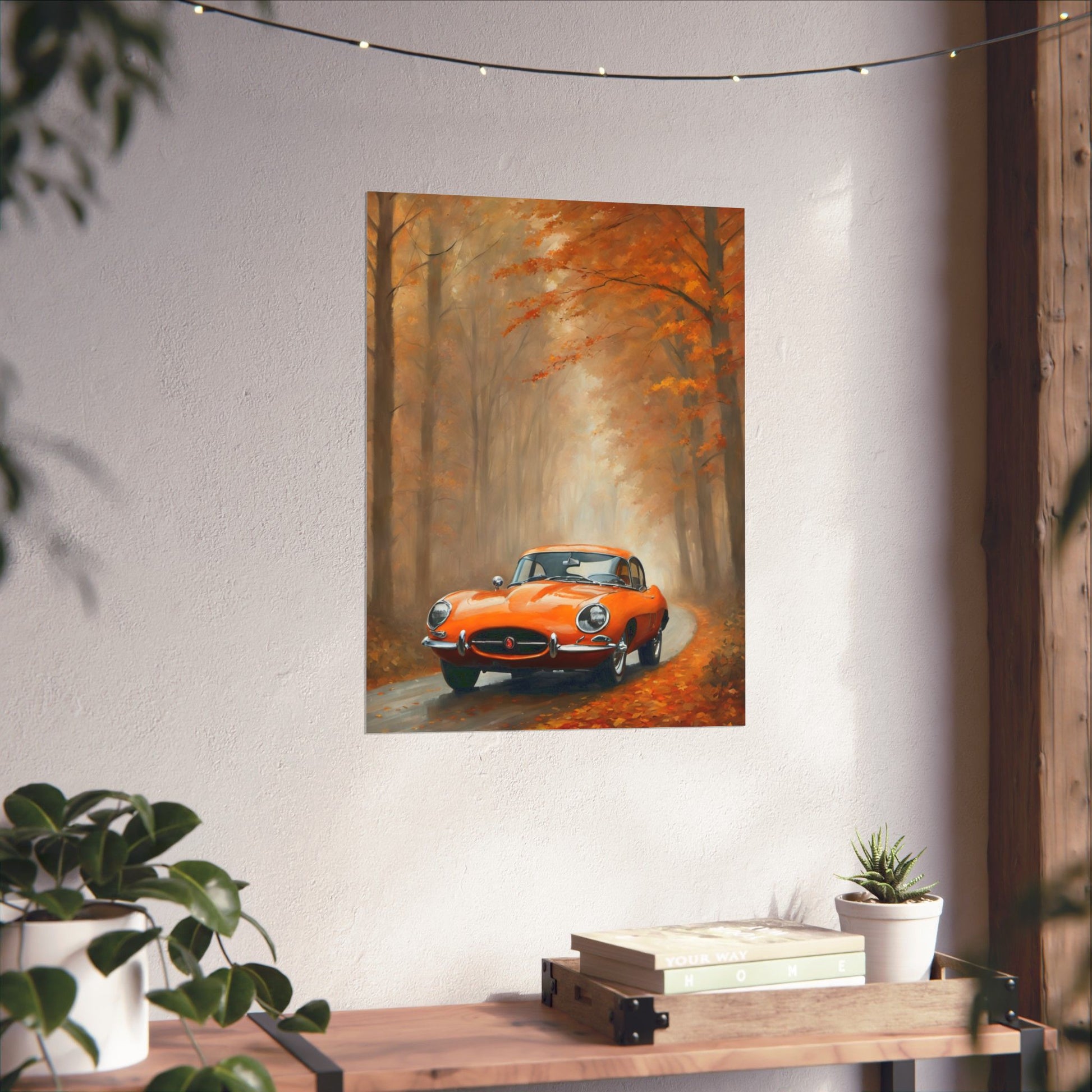 Vintage Car Autumn Matte Vertical Posters, Fall Wall Art, Home Decor, Gift for Car Lovers, Autumn Aesthetic - AquilVision