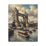 Tower Bridge London Canvas Print — Vintage River Thames Oil-Style Wall Art