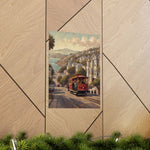 San Francisco Cable Car Poster — Vintage Coastal Cityscape Matte Vertical Print - AquilVision