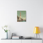 Vintage Harbor Clocktower Canvas Print — Coastal Cityscape Wall Art - AquilVision