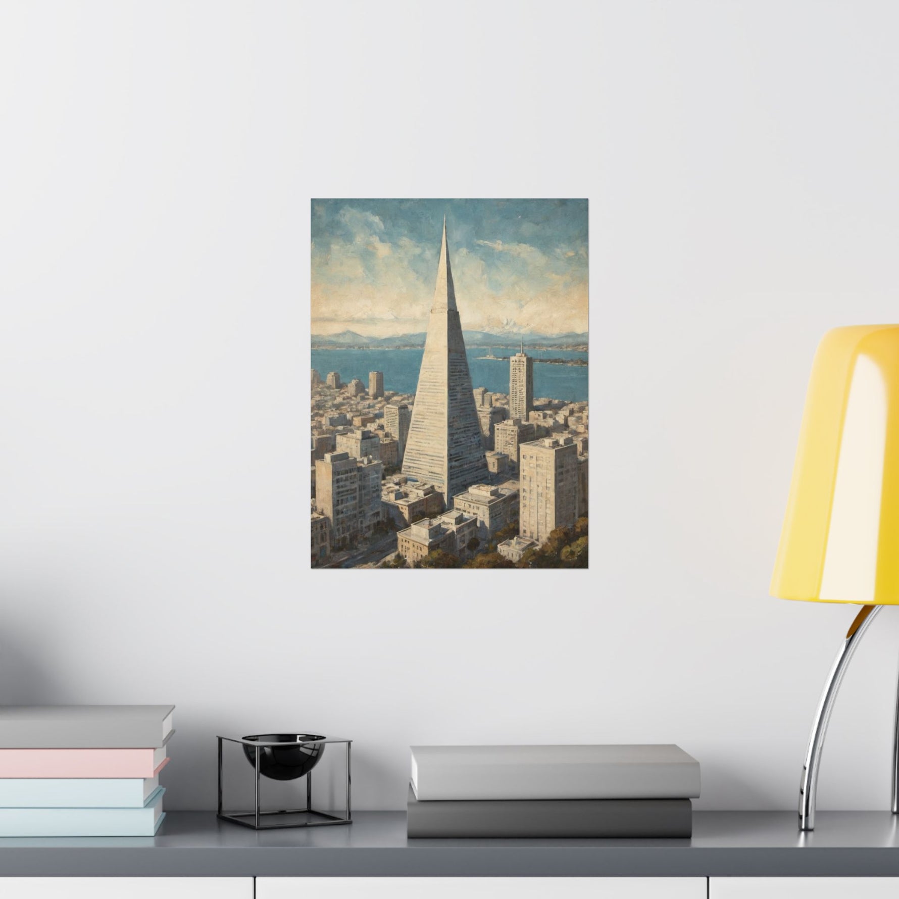 Vintage Cityscape Poster — Transamerica Pyramid Matte Vertical Print - AquilVision