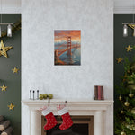 Golden Gate Bridge Sunset Poster - Matte Vertical Travel Wall Art - AquilVision