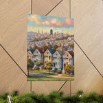 San Francisco Painted Row Houses Matte Poster — Vintage Cityscape Wall Art - AquilVision
