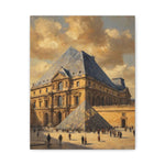 Louvre Pyramid Matte Stretched Canvas Print — Vintage Paris Architecture Wall Art - AquilVision