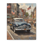 Vintage Parade Canvas — Patriotic Classic Car Wall Art