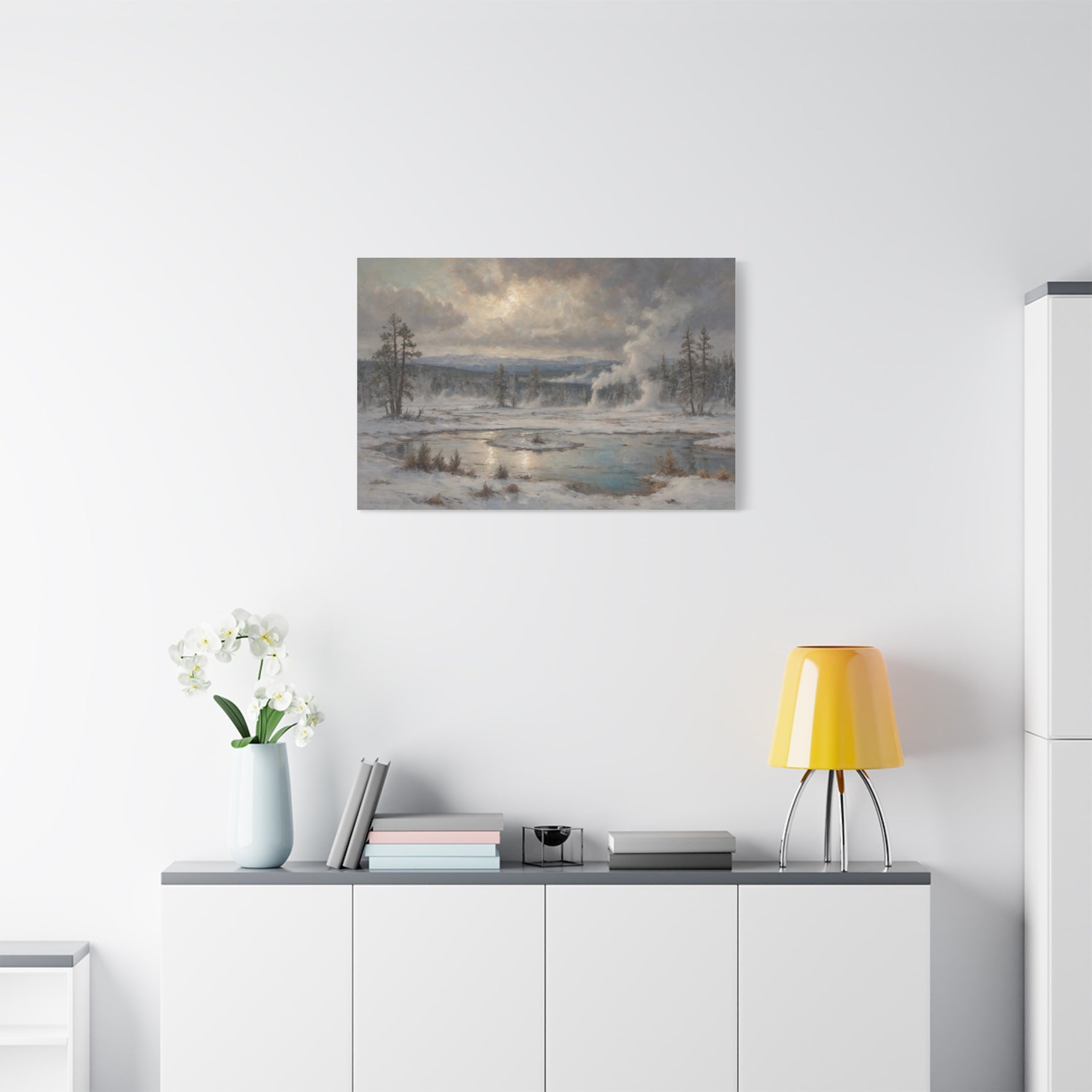 Winter Geothermal Landscape Canvas Print - AquilVision