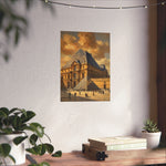 Louvre Pyramid Matte Vertical Poster — Vintage Paris Architecture Wall Art - AquilVision