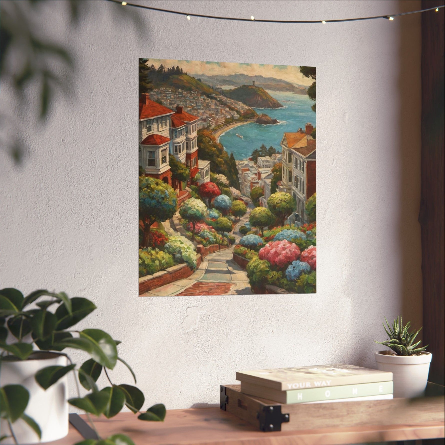 Coastal Garden Street Matte Poster — Scenic San Francisco Bay Print - AquilVision