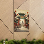 Chinese Street Archway Matte Poster — Vintage Pagoda Lantern Travel Art - AquilVision