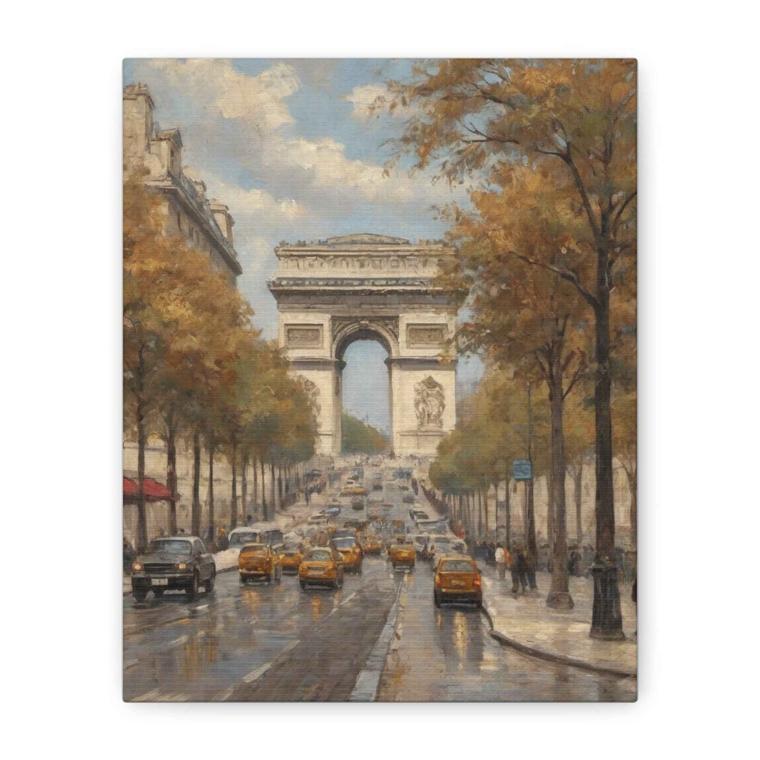 Paris Arc de Triomphe Canvas Wall Art — Autumn Street Scene - AquilVision