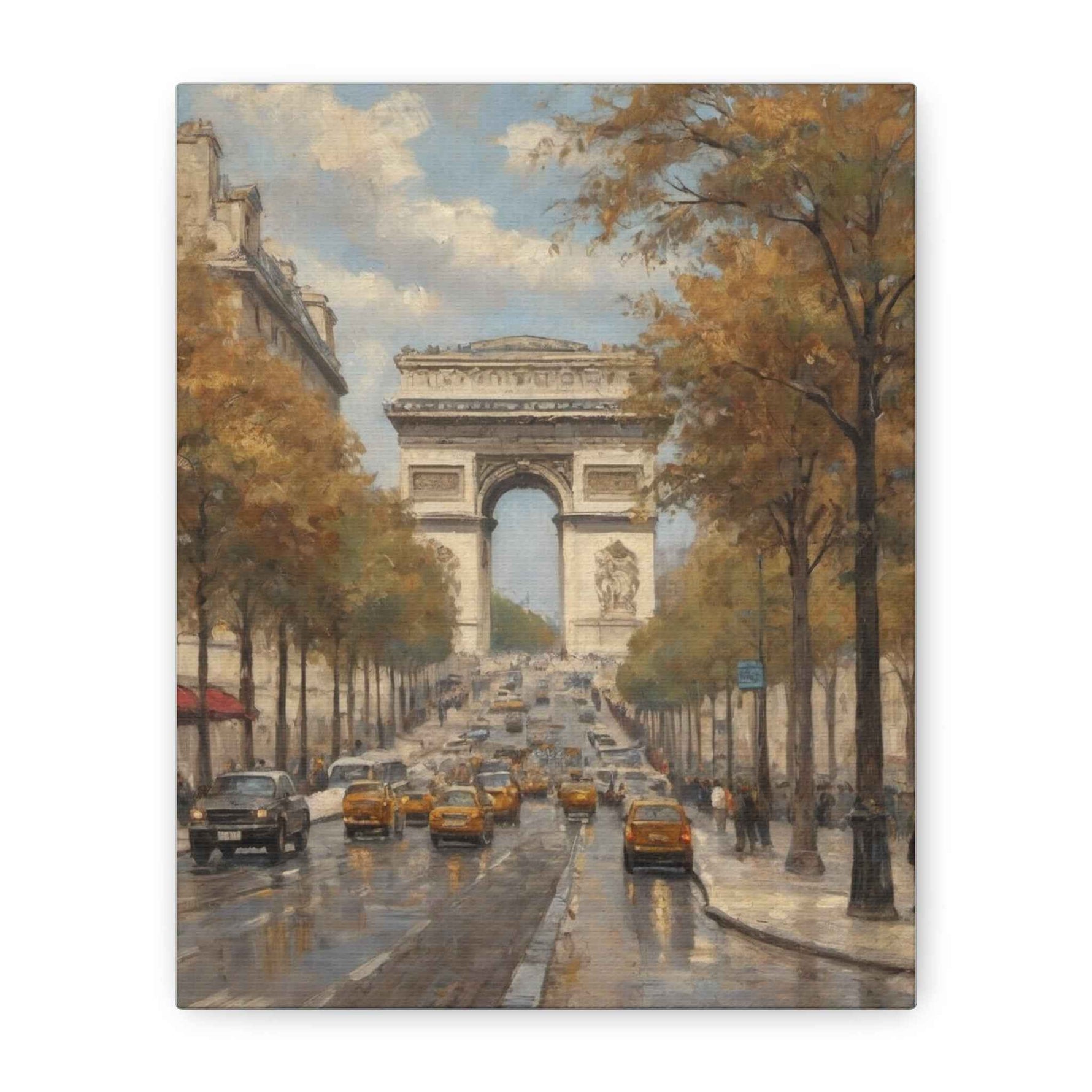 Paris Arc de Triomphe Canvas Wall Art — Autumn Street Scene - AquilVision