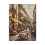 Paris Café Street Scene Matte Canvas Wall Art — Stretched 1.25" - AquilVision