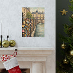 Paris Love Locks Matte Vertical Poster — Romantic Cityscape Wall Art - AquilVision