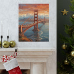 Golden Gate Bridge Sunset Poster - Matte Vertical Travel Wall Art - AquilVision