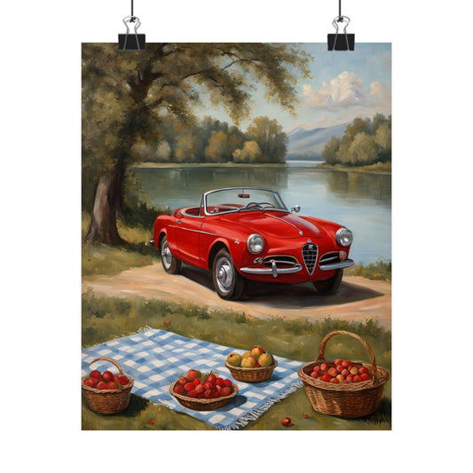 Vintage Car Art Print, Retro Wall Decor, Matte Vertical Posters, Home Aesthetic, Gift for Car Lovers