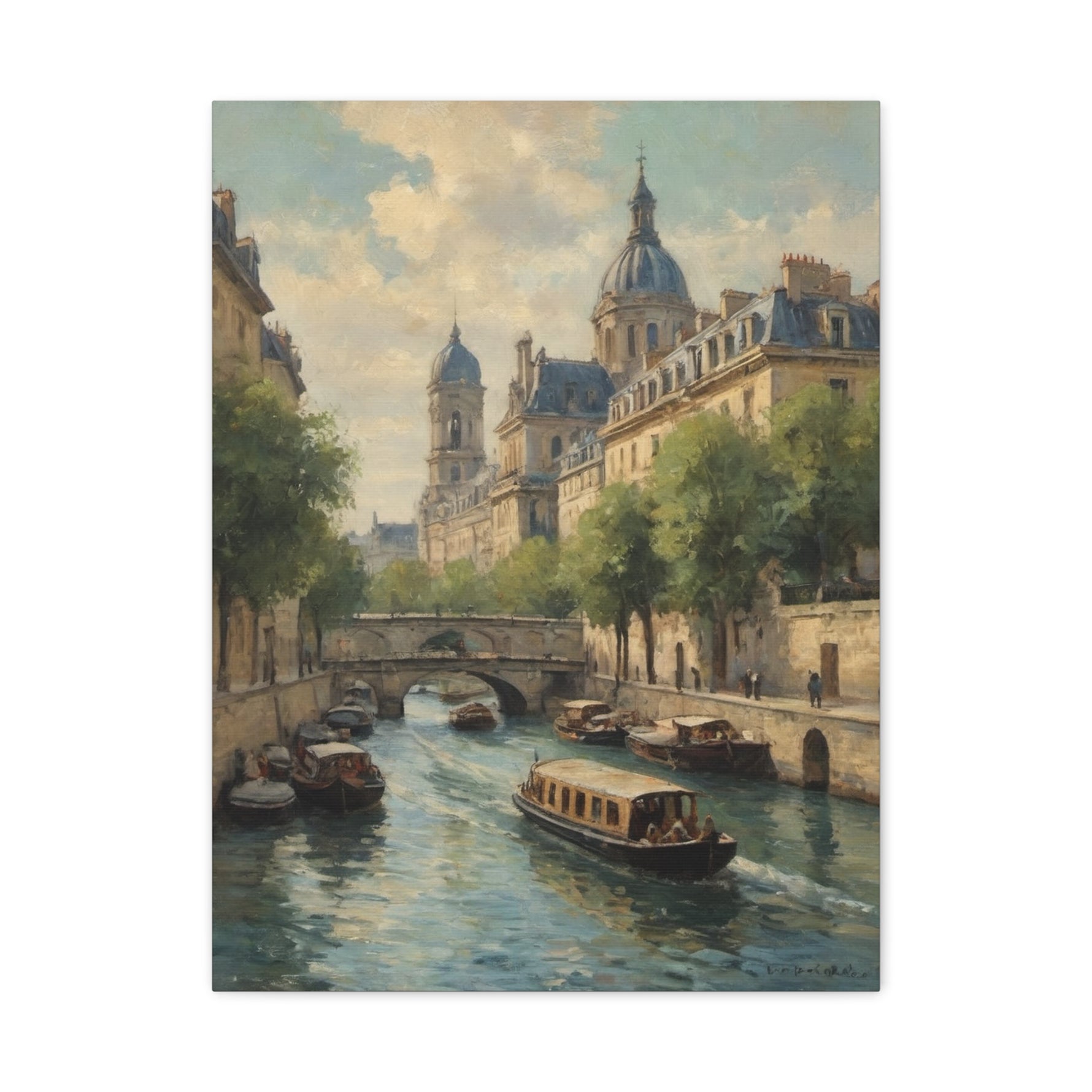 Paris Riverboat Matte Canvas Print — Stretched 1.25" - AquilVision