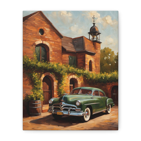 Vintage Car Wall Art - Rustic Home Decor, Canvas Print, Classic Automobile Artwork, Gift for Car Enthusiasts, Vintage Vibes