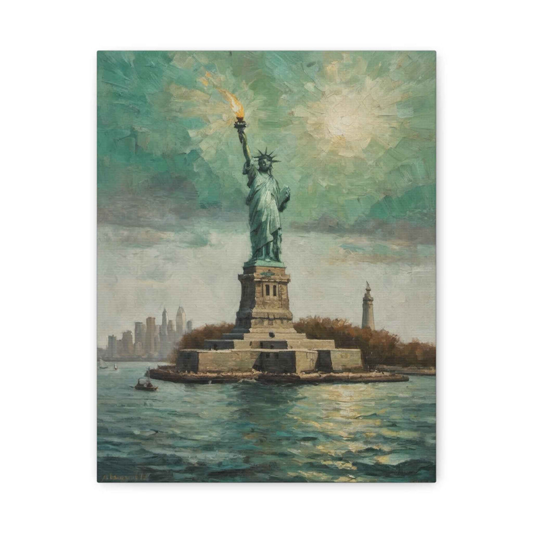 Statue of Liberty Canvas Print — Vintage NYC Landmark Wall Art