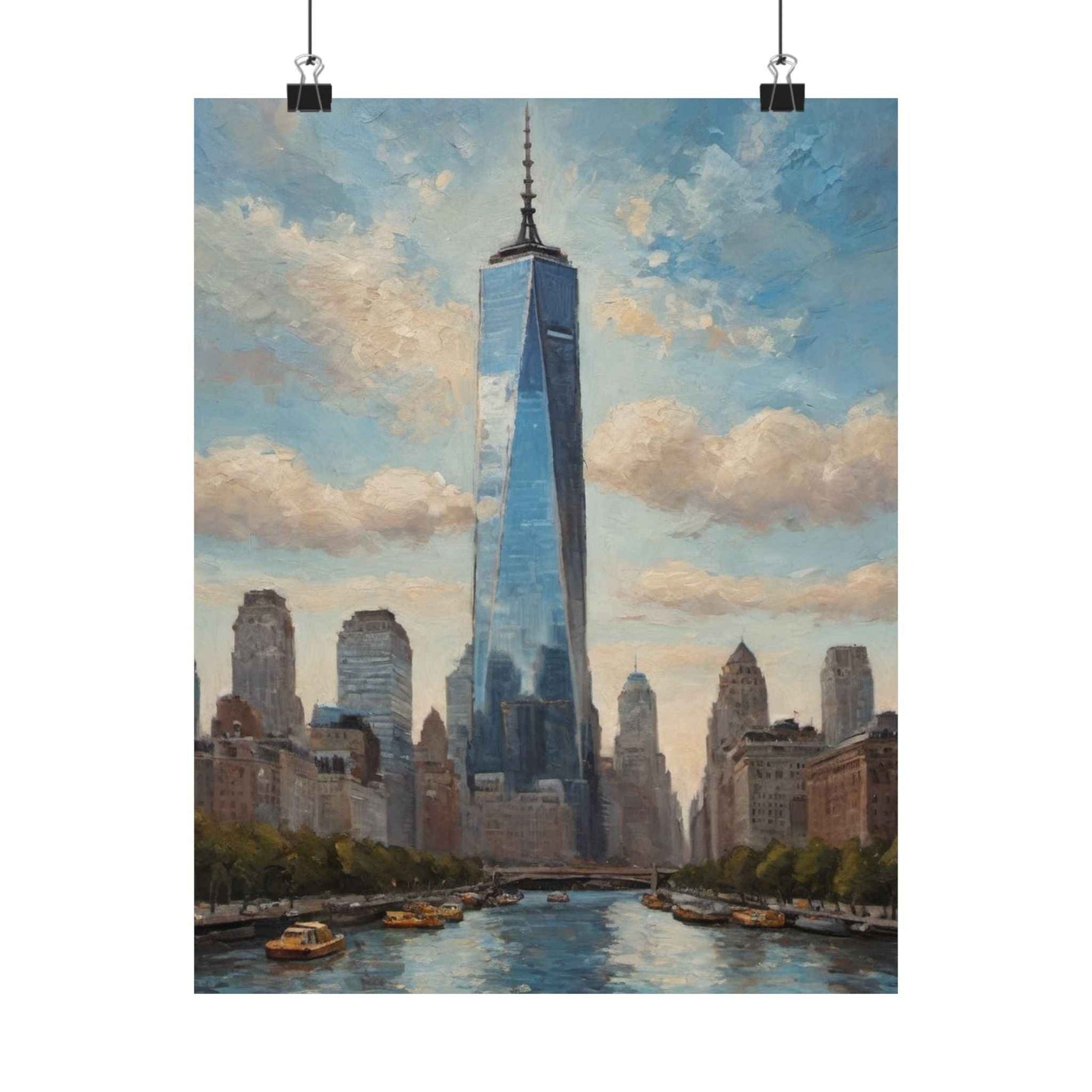 One World Trade Center Vertical Matte Poster — NYC Skyline Art Print