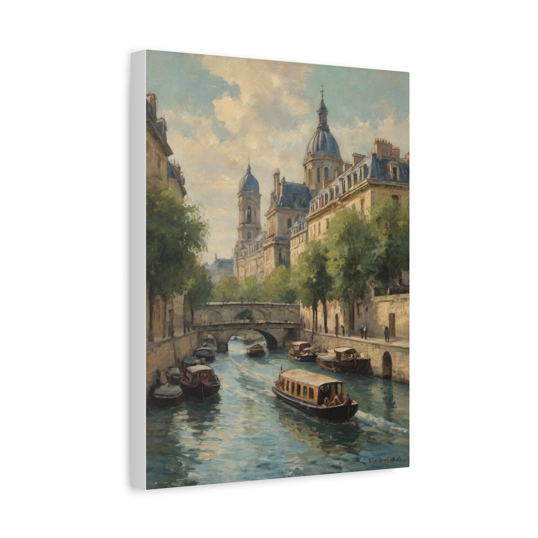 Paris Riverboat Matte Canvas Print — Stretched 1.25" - AquilVision