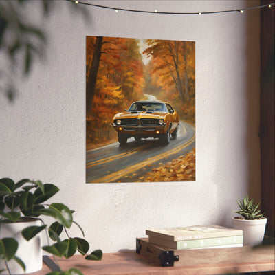 Classic Car Autumn Matte Poster - Vintage Vibes for Home Decor | AJ68 Collection Printify