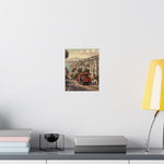 San Francisco Cable Car Poster — Vintage Coastal Cityscape Matte Vertical Print - AquilVision