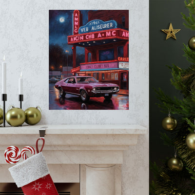 1960s Vintage Car Matte Poster - Classic Movie Theater Art Print | AJ68 Collection Printify