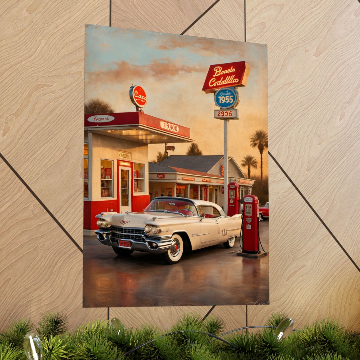 Retro Car Poster, Vintage Artwork, Classic Automobile Print, 1950s Decor, Nostalgic Wall Art - AquilVision