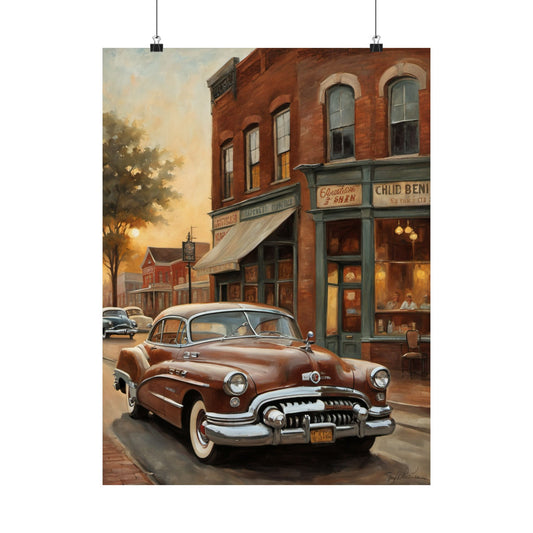 Vintage Car Wall Art Poster, Matte Vertical Prints for Home Decor, Retro Car Lovers, Gift for Him, Living Room Accent, Classic Auto Artwork