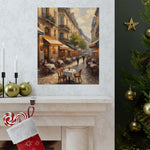 Paris Street Café Matte Poster — Vintage European Cityscape Wall Art - AquilVision