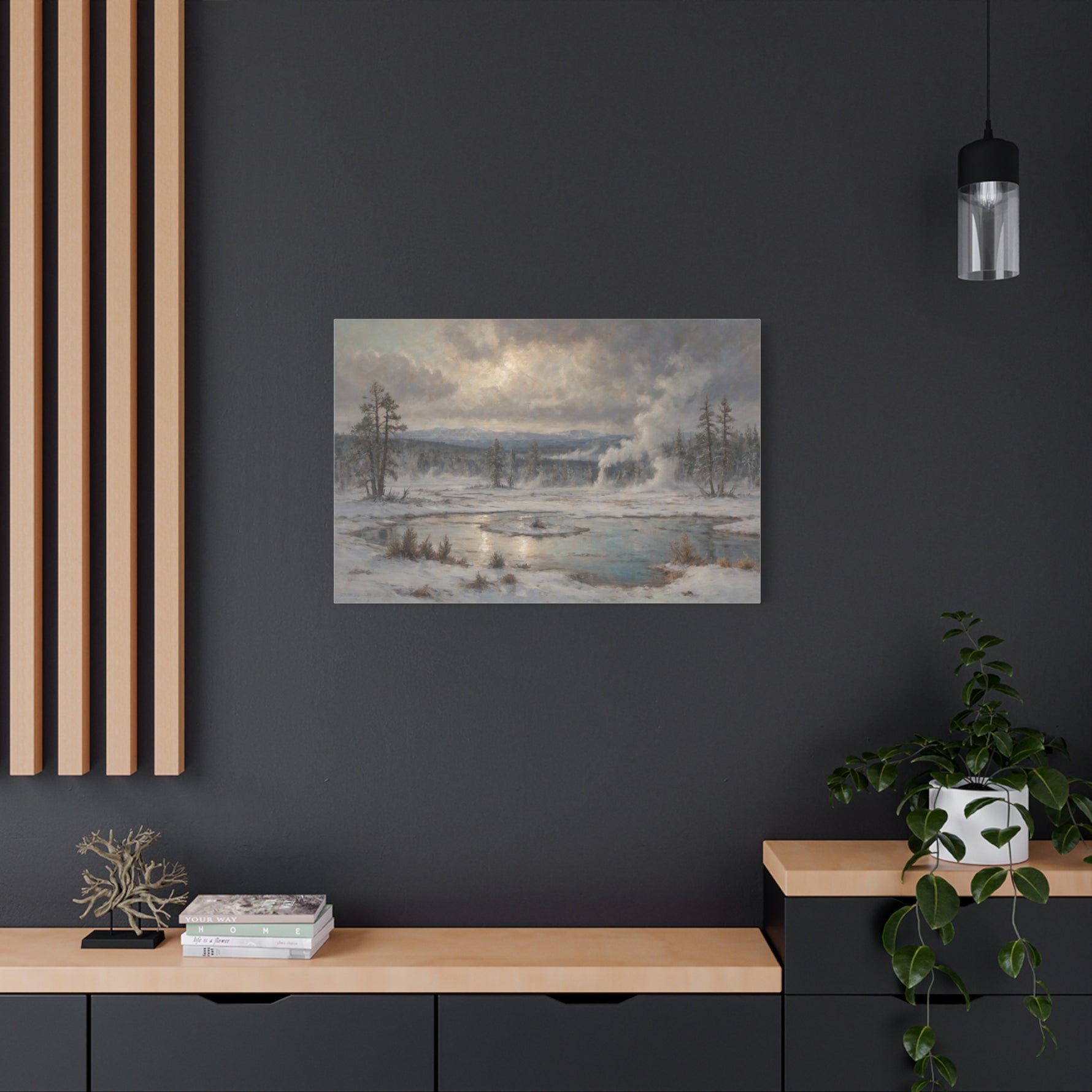 Winter Geothermal Landscape Canvas Print - AquilVision