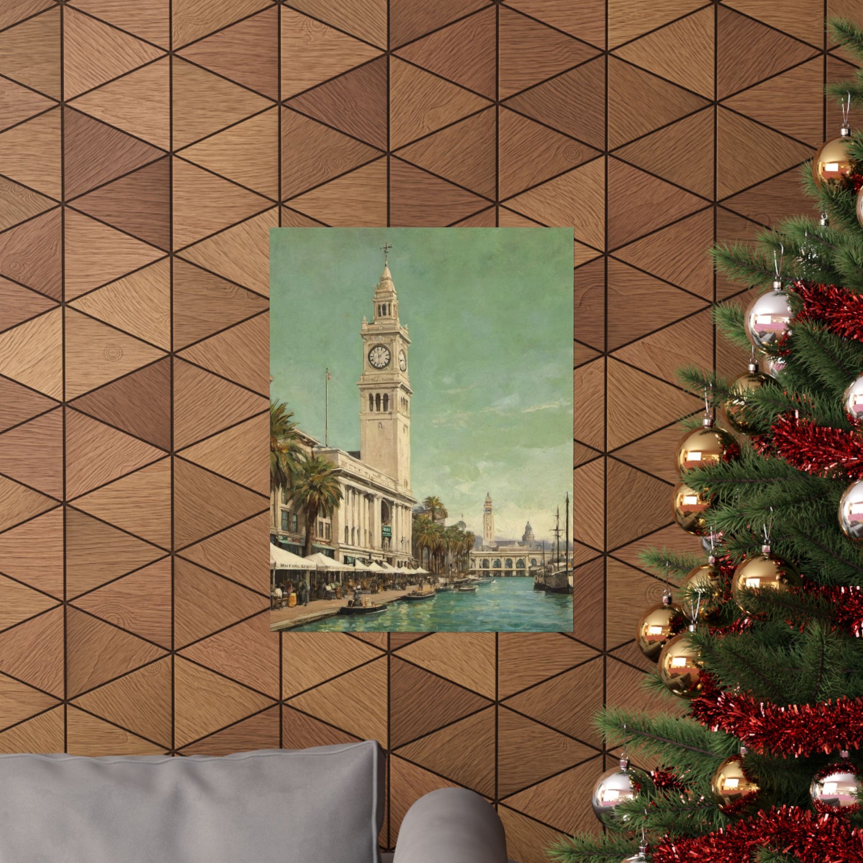 Vintage Coastal Clock Tower Poster - AquilVision