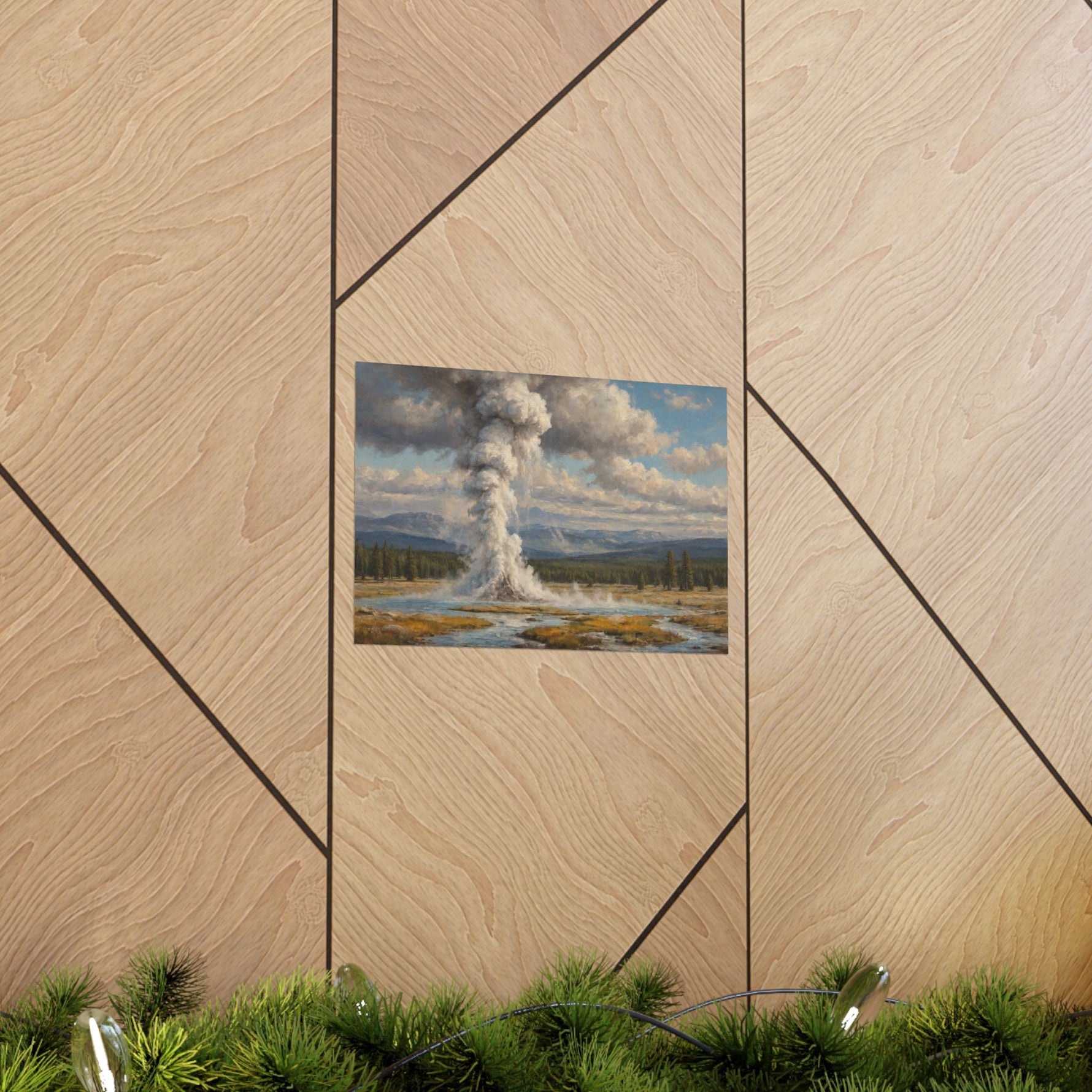 Geyser Landscape Matte Poster — Serene National Park Wall Art - AquilVision