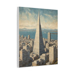 Transamerica Pyramid Matte Canvas Print — Vintage San Francisco Cityscape Wall Art - AquilVision